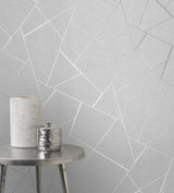York Quartz Silver Fractal Wallpaper