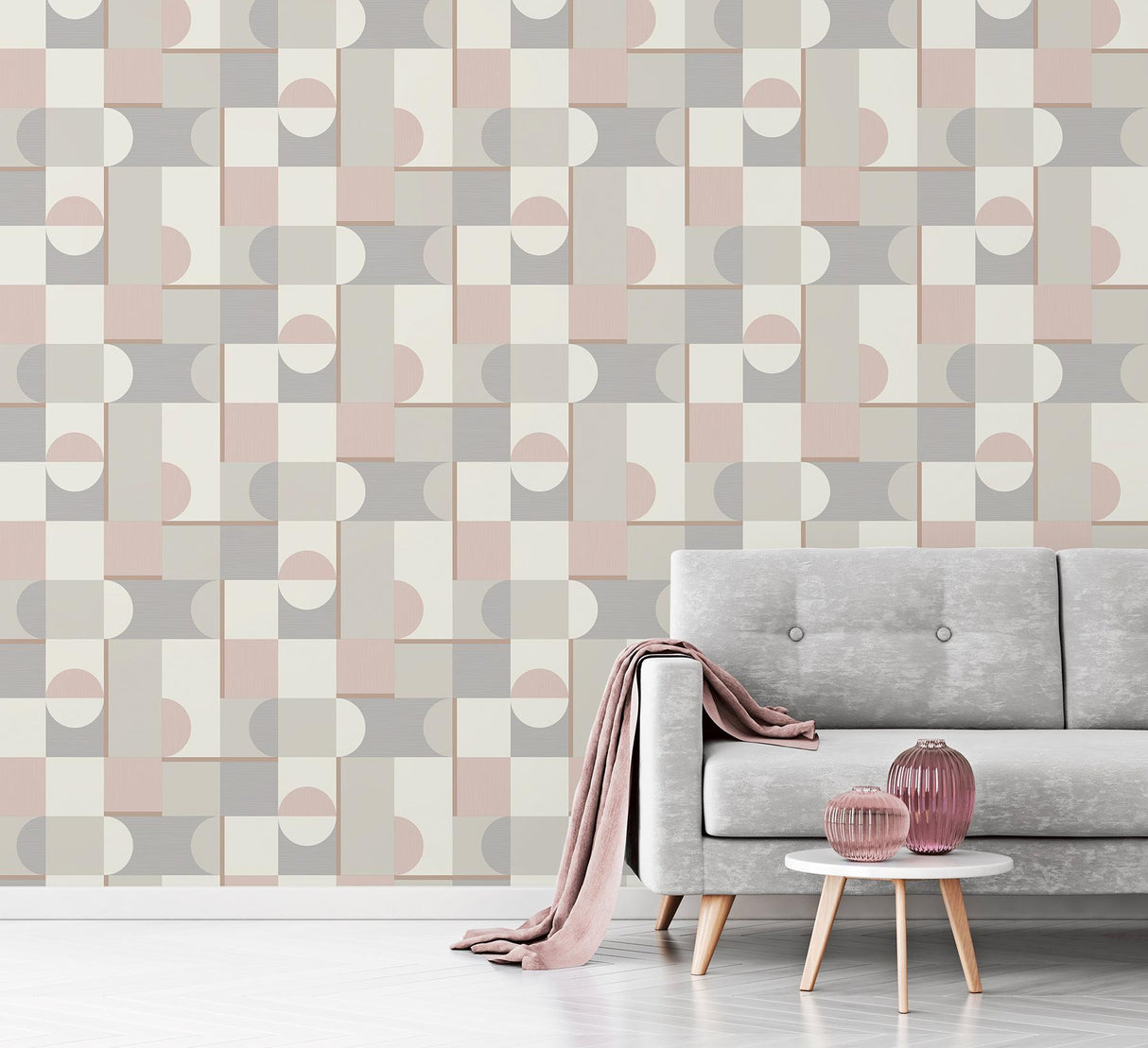 York Marino Blush Geometric Wallpaper