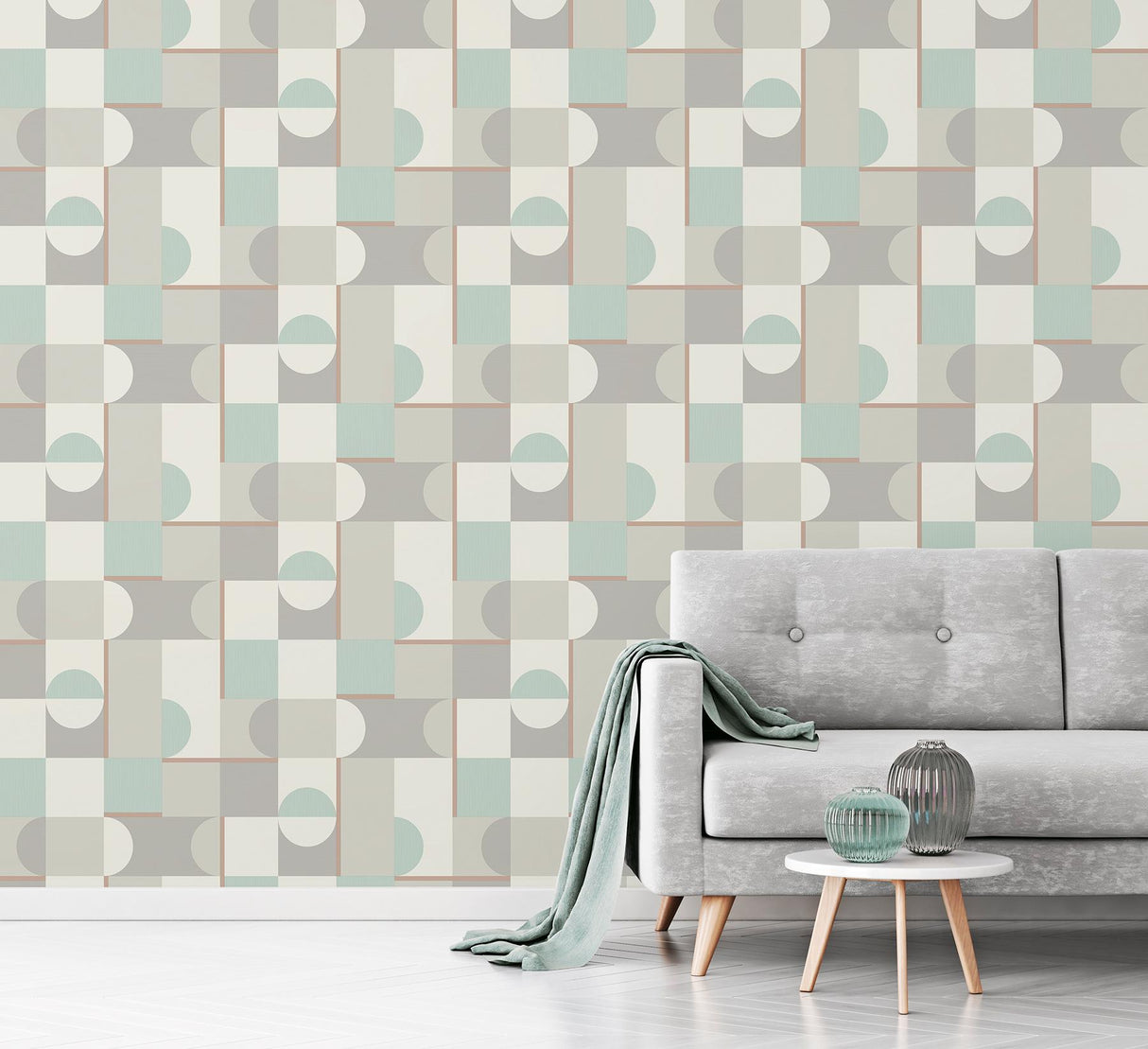 York Marino Mint Geometric Wallpaper