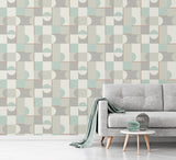 York Marino Mint Geometric Wallpaper