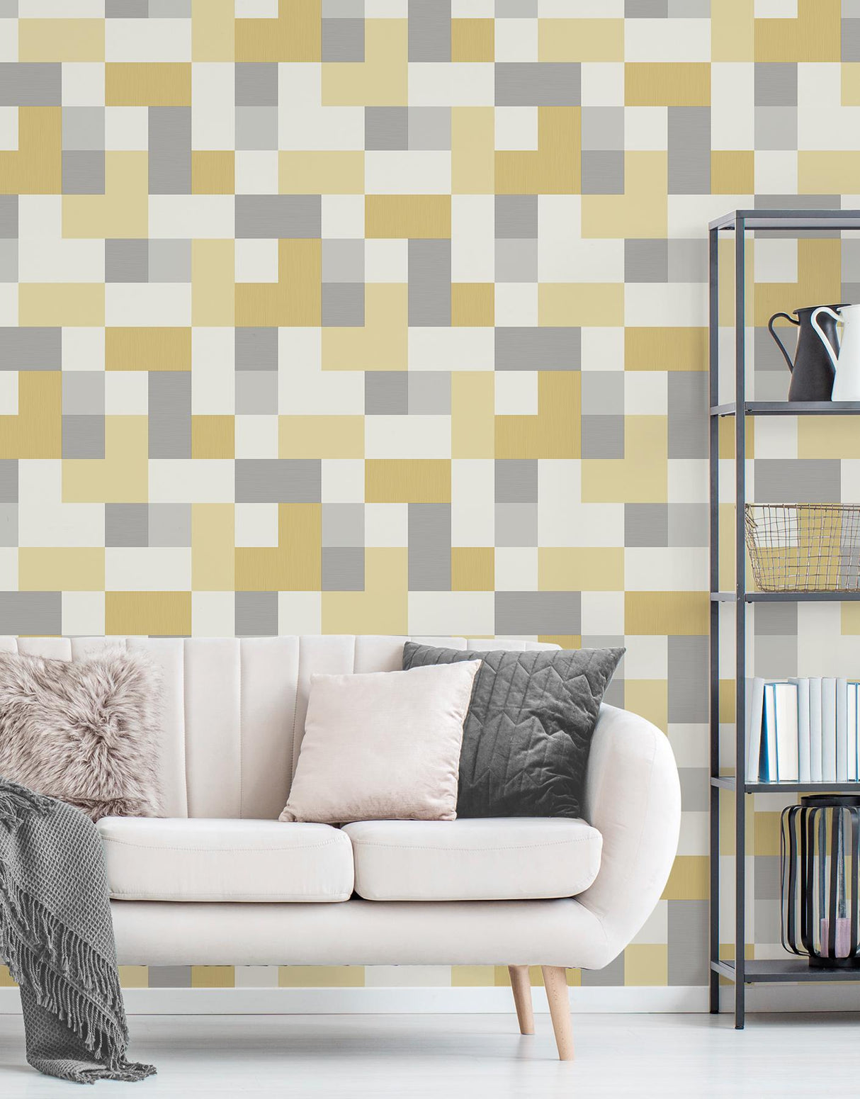 York Milano Mustard Geometric Wallpaper