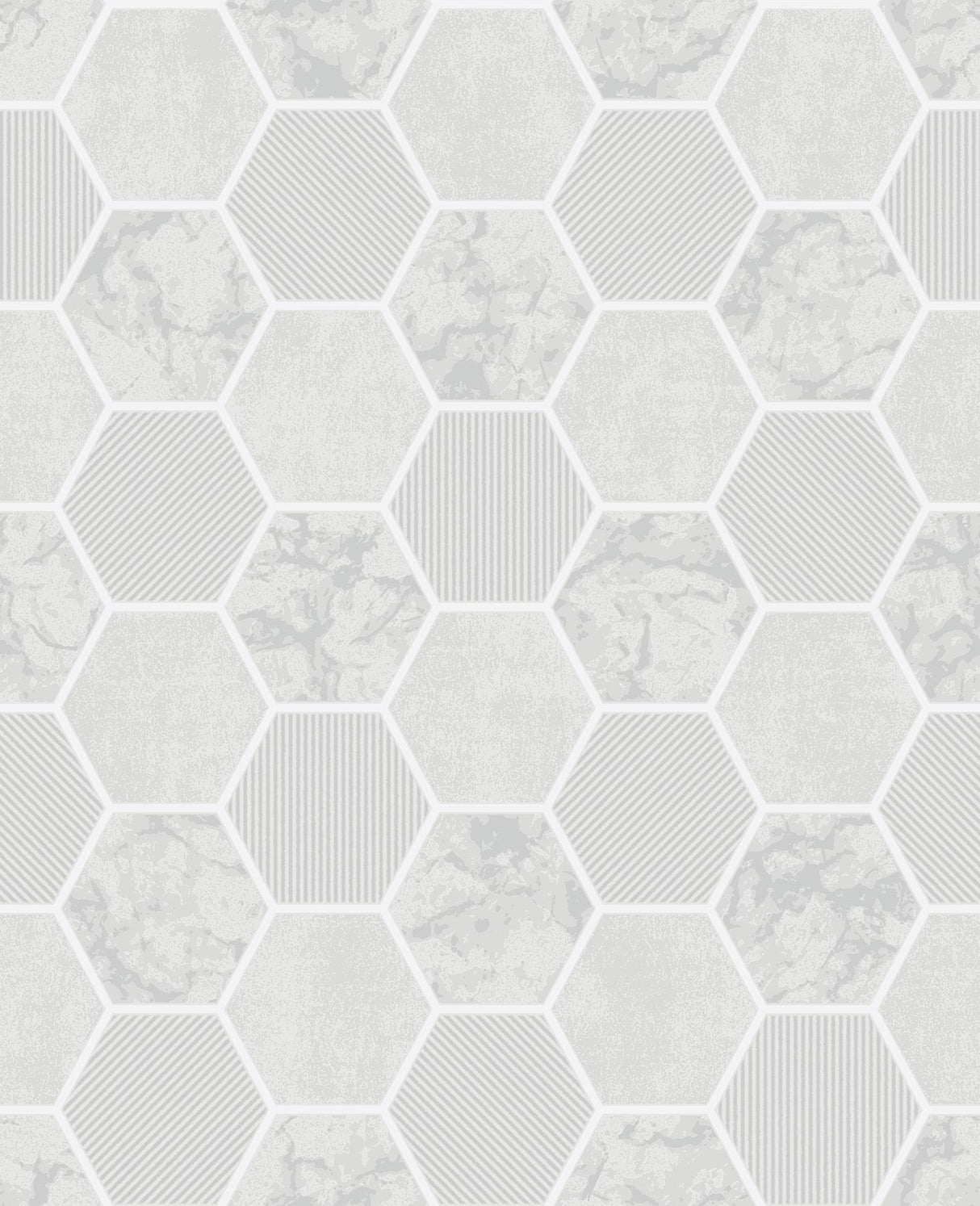 York Ceramica Grey Hexagon Tile Wallpaper