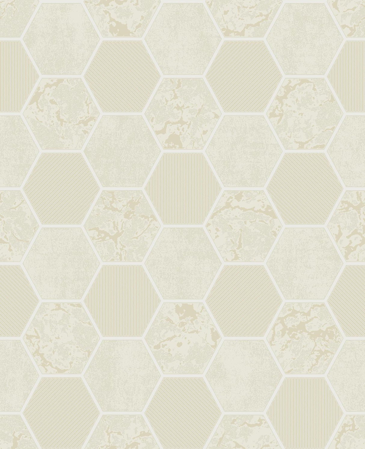 York Ceramica Cream Hexagon Tile Wallpaper