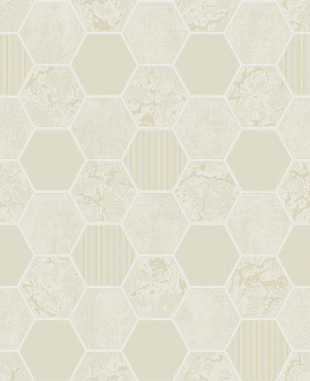 York Ceramica Cream Hexagon Tile Wallpaper
