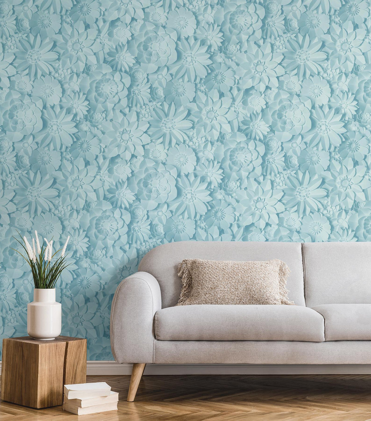 York Dacre Light Blue Floral Wallpaper