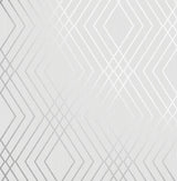 York Shard Silver Trellis Wallpaper