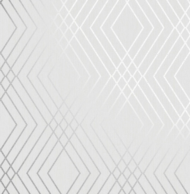 York Shard Silver Trellis Wallpaper