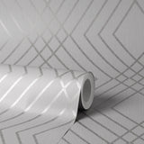 York Shard Silver Trellis Wallpaper