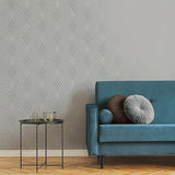 York Shard Silver Trellis Wallpaper