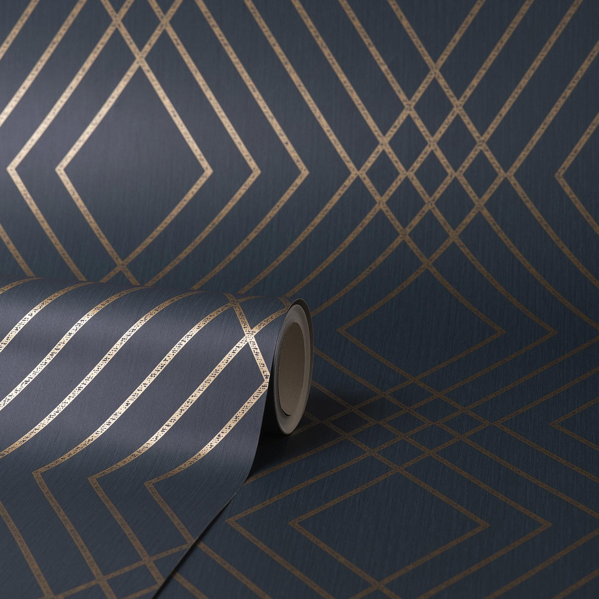 York Shard Navy Trellis Wallpaper