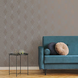 York Shard Grey Trellis Wallpaper