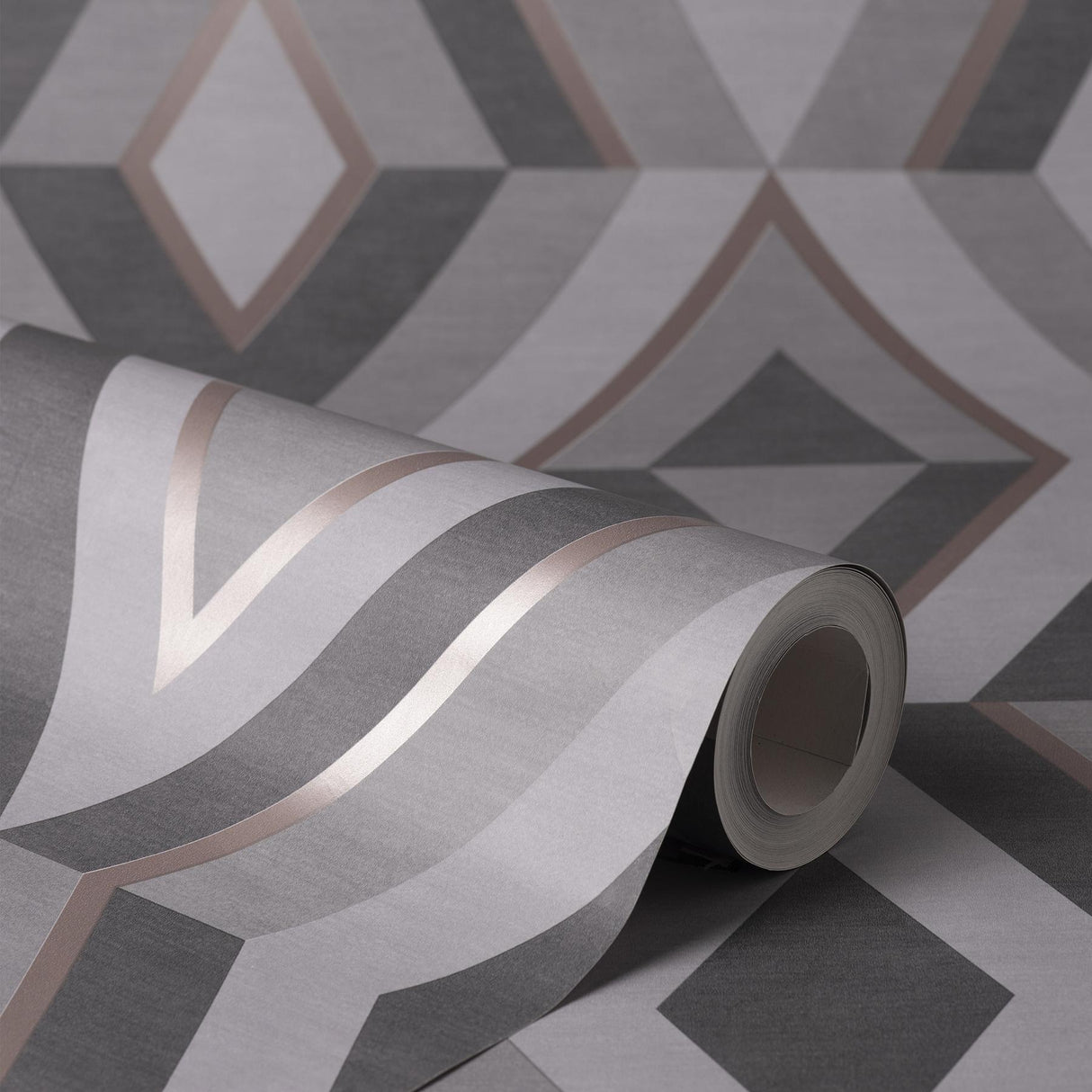 York Shard Charcoal Geometric Wallpaper