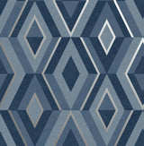York Shard Blue Geometric Wallpaper