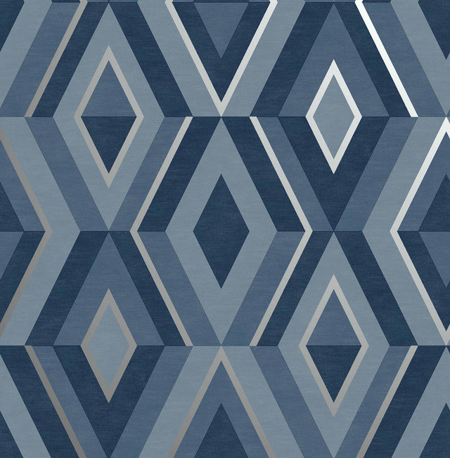 York Shard Blue Geometric Wallpaper