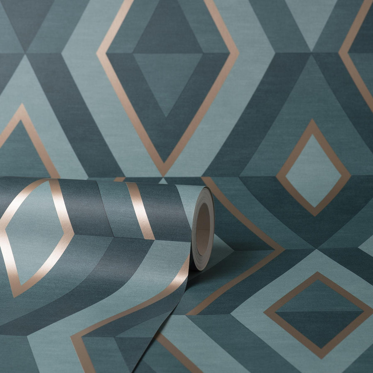 York Shard Turquoise Geometric Wallpaper