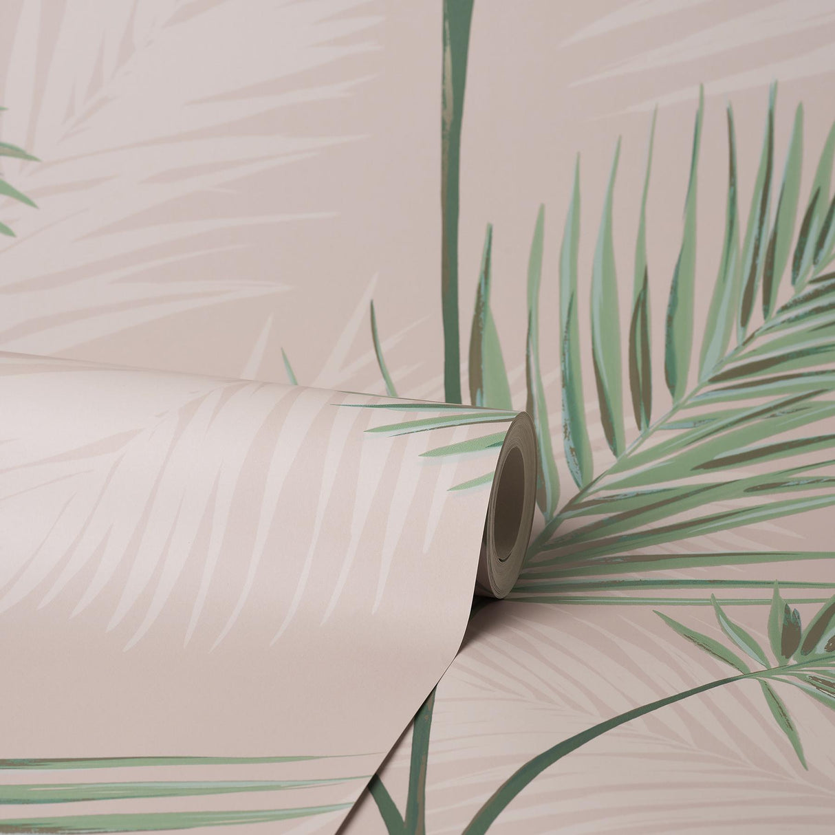 York South Beach Blush Fronds Wallpaper