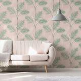 York South Beach Blush Fronds Wallpaper