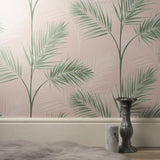 York South Beach Blush Fronds Wallpaper