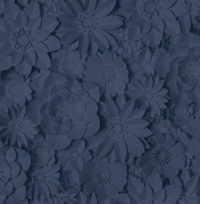 York Dacre Dark Blue Floral Wallpaper