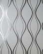 York Odie Silver Contour Wave Wallpaper