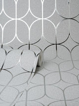 York Raye Silver Rosco Trellis Wallpaper