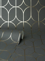 York Raye Charcoal Rosco Trellis Wallpaper