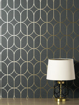 York Raye Charcoal Rosco Trellis Wallpaper