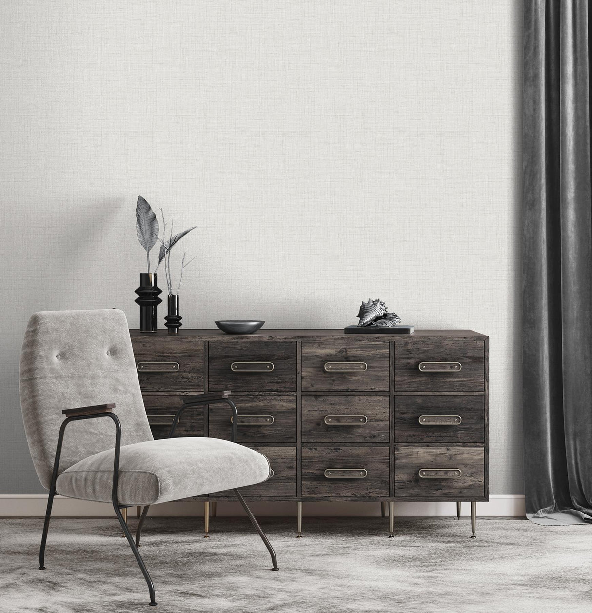York Weber Light Grey Texture Wallpaper