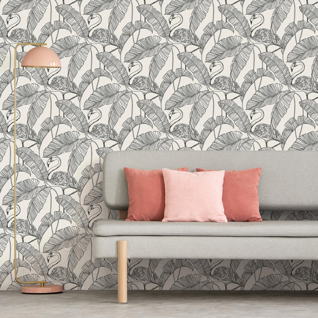 York Mulholland White Flamingo Wallpaper