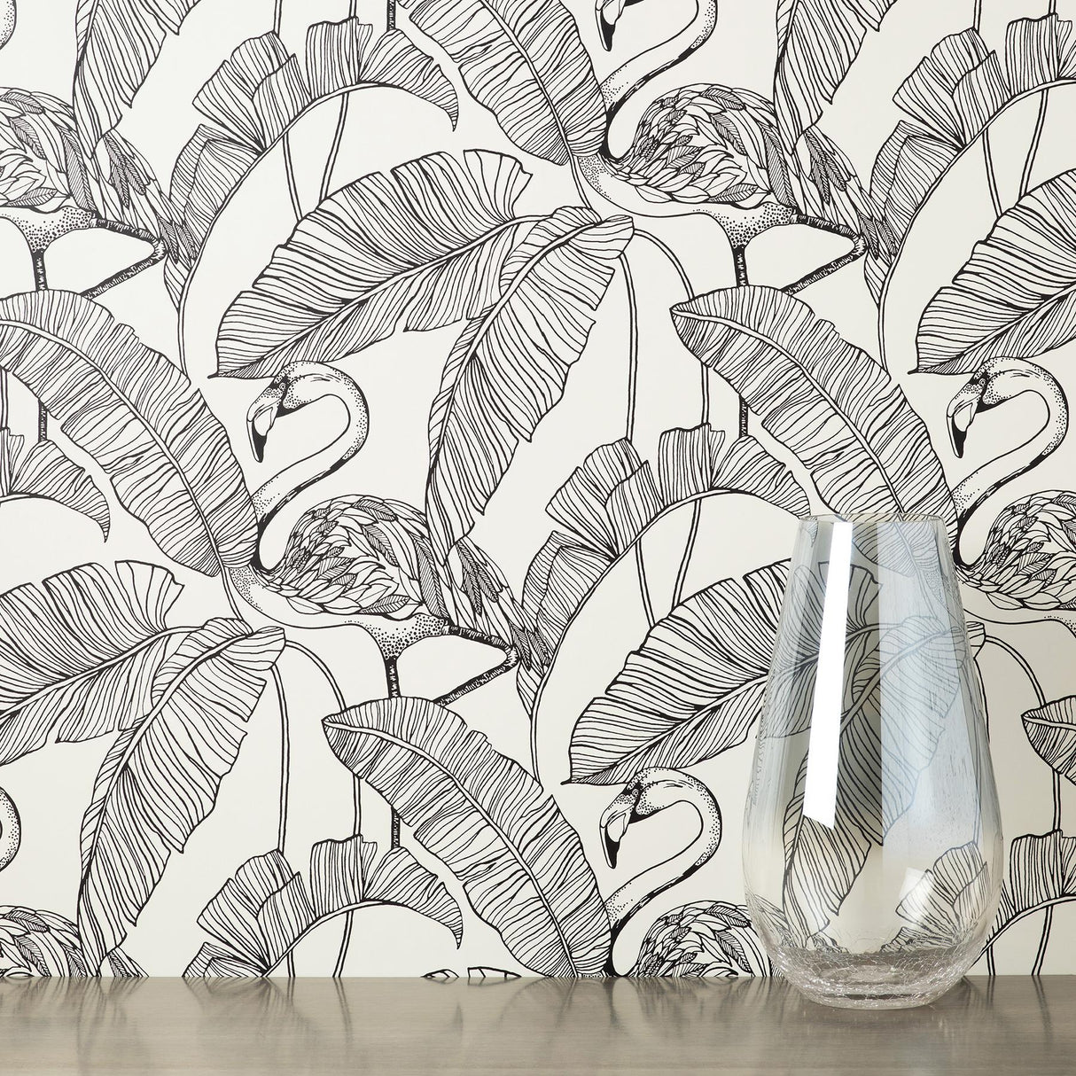 York Mulholland White Flamingo Wallpaper