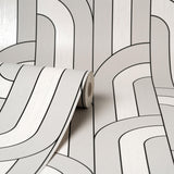 York Ezra Platinum Arch Wallpaper