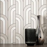 York Ezra Platinum Arch Wallpaper