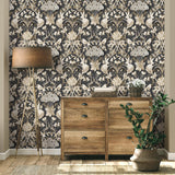 York Fae Charcoal Woodland Wallpaper