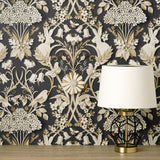 York Fae Charcoal Woodland Wallpaper