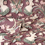 York Fae Plum Woodland Wallpaper
