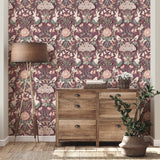 York Fae Plum Woodland Wallpaper
