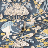 York Fae Navy Woodland Wallpaper