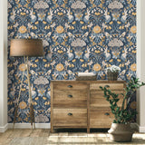 York Fae Navy Woodland Wallpaper