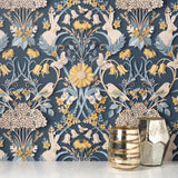 York Fae Navy Woodland Wallpaper