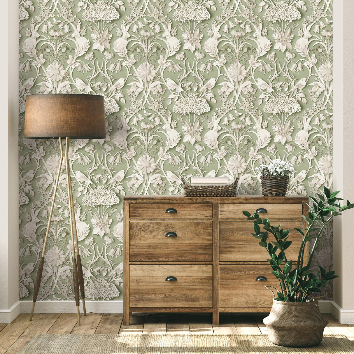 York Fae Sage Woodland Wallpaper