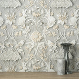 York Fae Light Grey Woodland Wallpaper