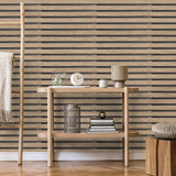 York Marlow Brown Wood Slats Wallpaper