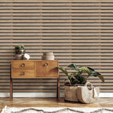 York Marlow Brown Wood Slats Wallpaper