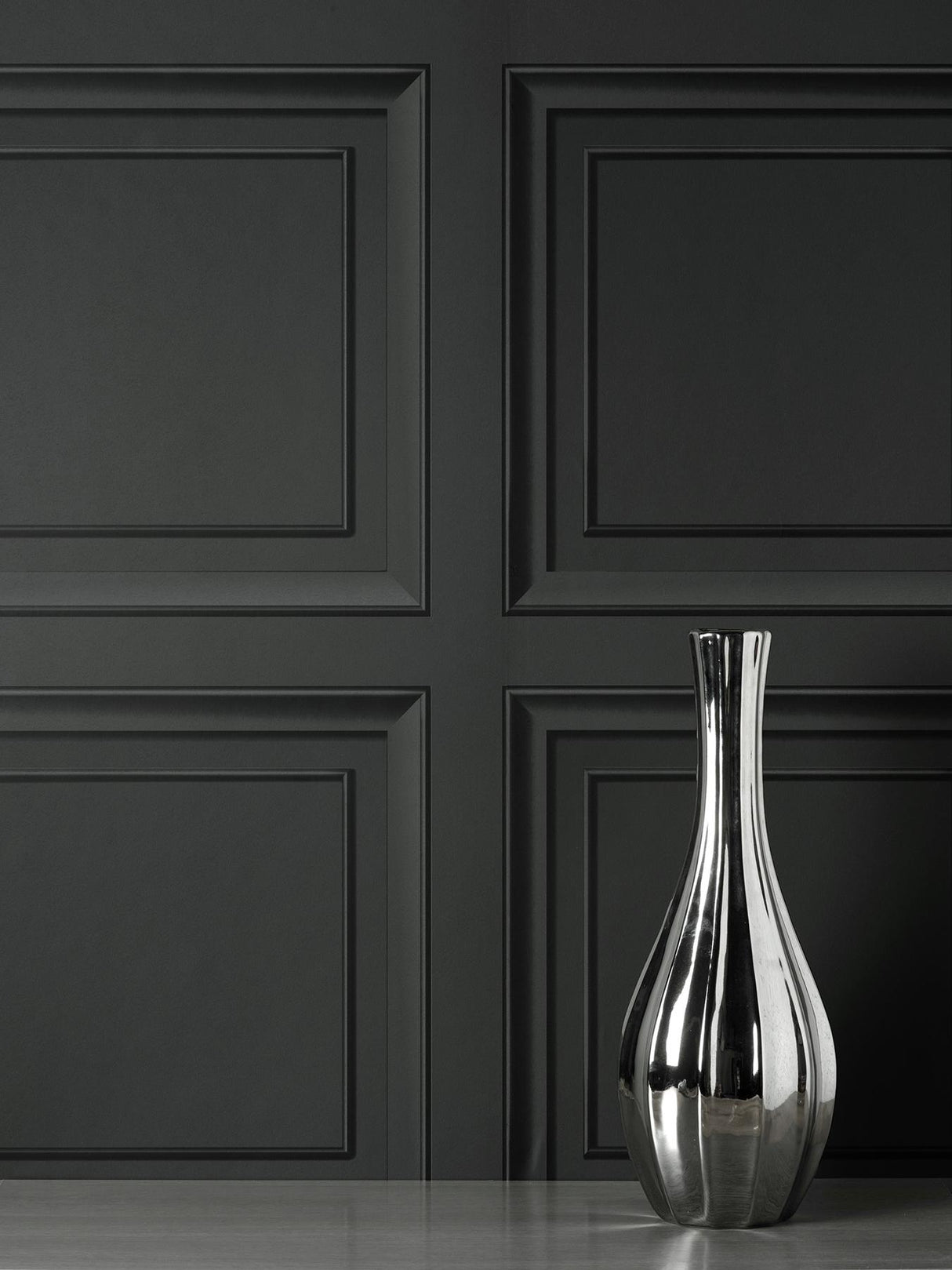 York Distinctive Dark Grey Square Panel Wallpaper