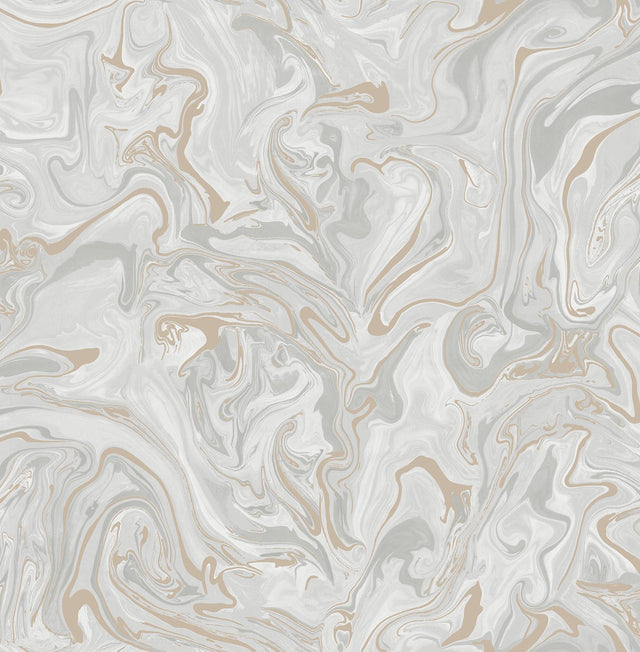 York Suave Light Grey Marble Wallpaper