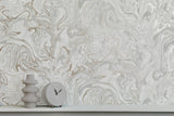 York Suave Light Grey Marble Wallpaper