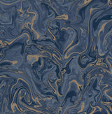 York Suave Navy Marble Wallpaper