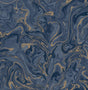York Suave Navy Marble Wallpaper