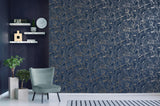York Suave Navy Marble Wallpaper