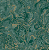 York Suave Dark Green Marble Wallpaper